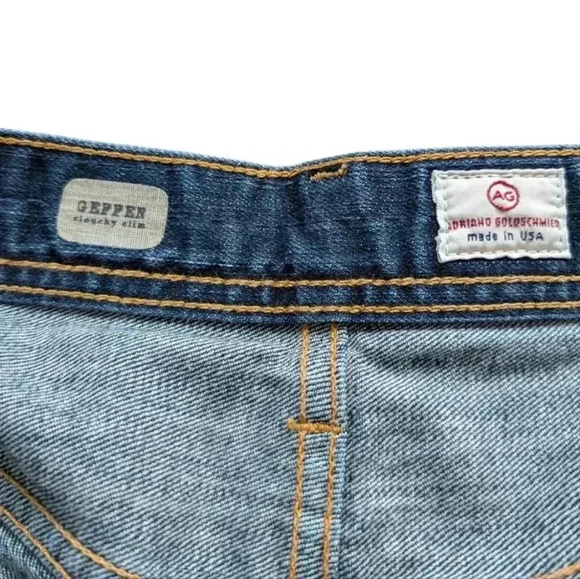 AG Adriano Goldschmied The Geffen  Slouchy Slim Jean​​​ Blue Wash Zip Fly Men 33 - Picture 6 of 12